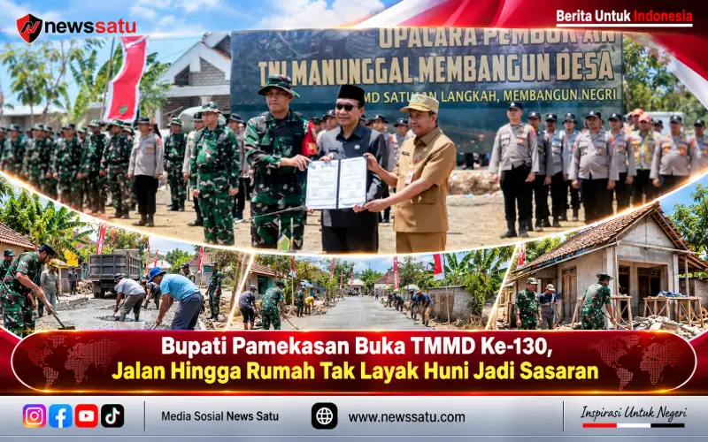 Bupati Pamekasan Buka TMMD Ke-130, Jalan Hingga Rumah Tak Layak Huni Jadi Sasaran