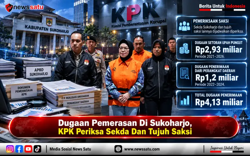 Dugaan Pemerasan Di Sukoharjo, KPK Periksa Sekda Dan Tujuh Saksi
