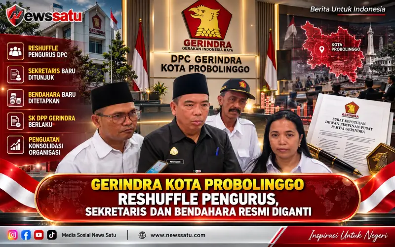 Gerindra Kota Probolinggo Reshuffle Pengurus, Sekretaris Dan Bendahara Resmi Diganti