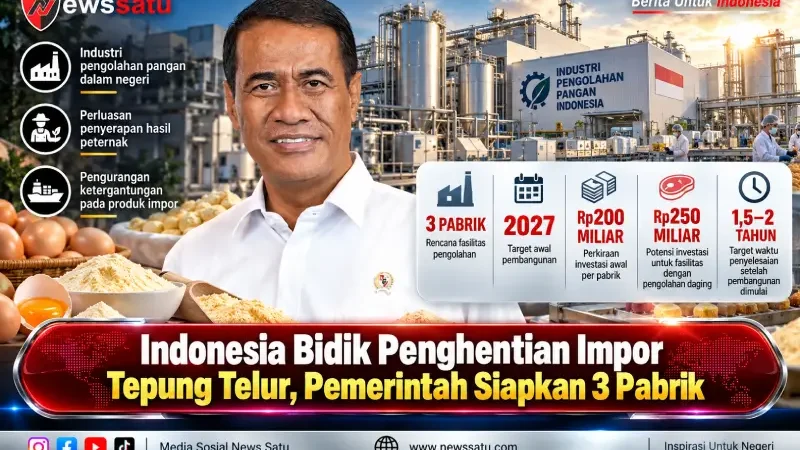 Indonesia Bidik Penghentian Impor Tepung Telur, Pemerintah Siapkan 3 Pabrik