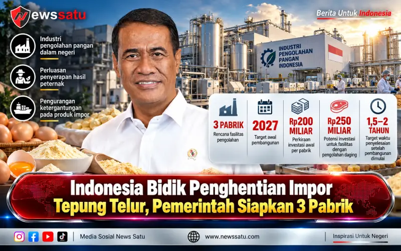 Indonesia Bidik Penghentian Impor Tepung Telur, Pemerintah Siapkan 3 Pabrik