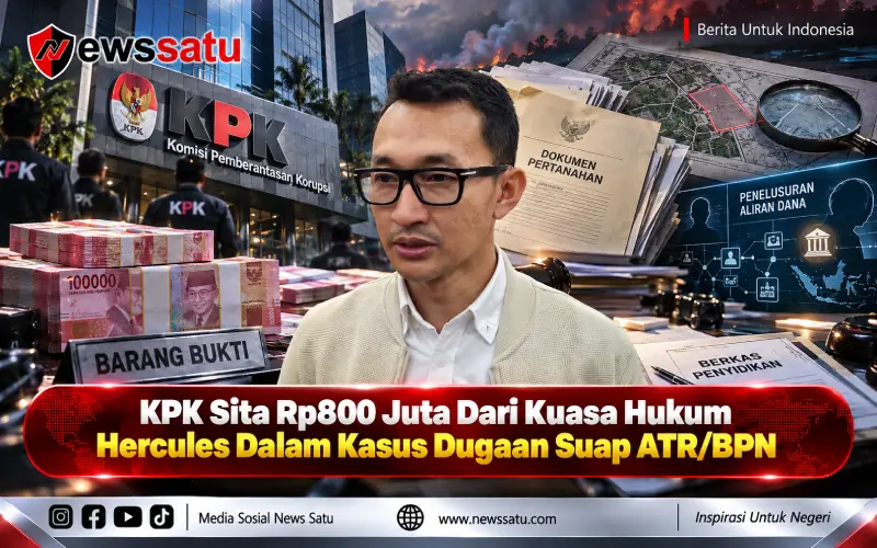 KPK Sita Rp800 Juta Dari Kuasa Hukum Hercules Dalam Kasus Dugaan Suap ATR/BPN