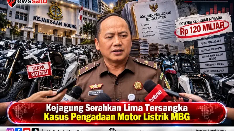 Kejagung Serahkan Lima Tersangka Kasus Pengadaan Motor Listrik MBG
