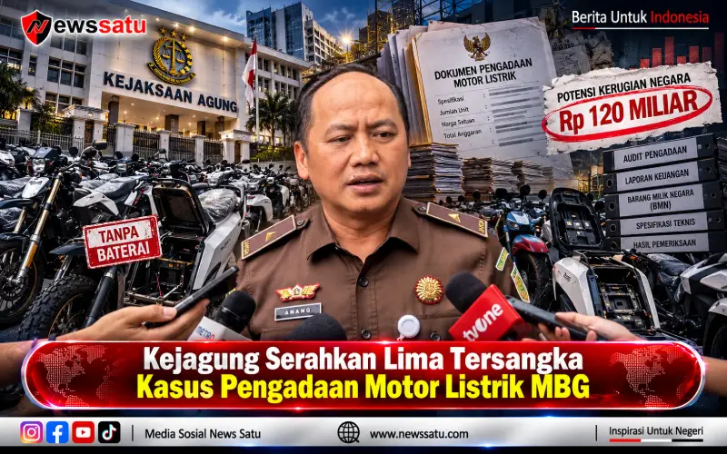 Kejagung Serahkan Lima Tersangka Kasus Pengadaan Motor Listrik MBG