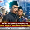 Ketika Warga Bergotong Royong Membangun Jembatan, Bupati Pamekasan Turun Meninjau