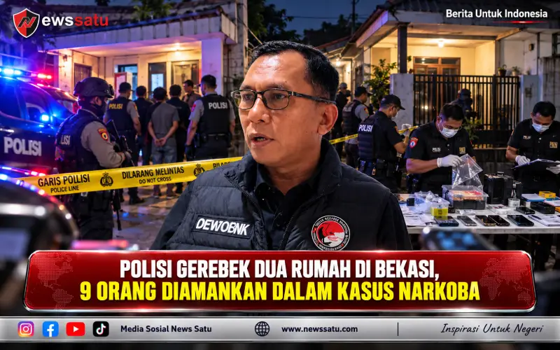 Polisi Gerebek Dua Rumah Di Bekasi, 9 Orang Diamankan Dalam Kasus Narkoba