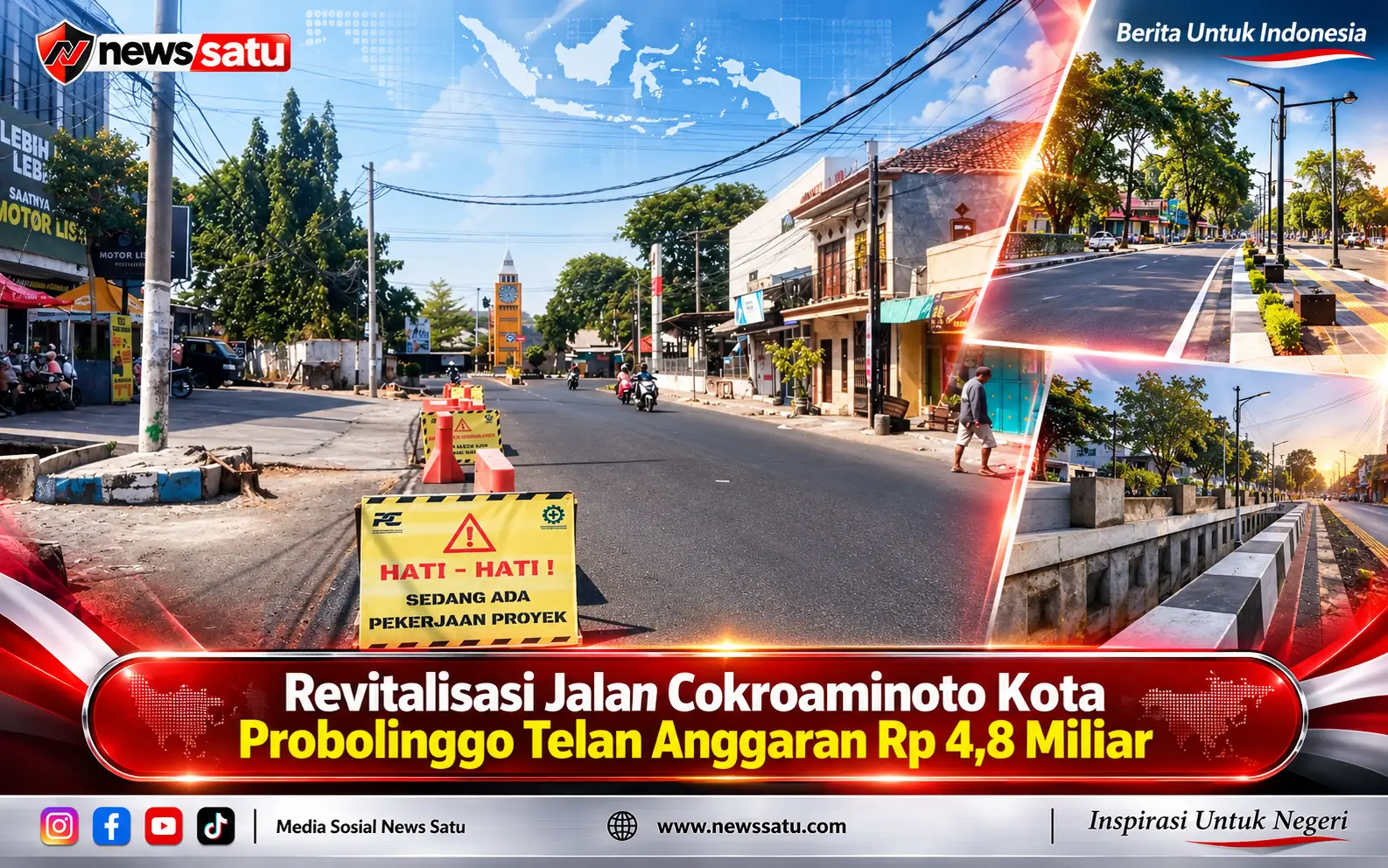 Revitalisasi Jalan Cokroaminoto Kota Probolinggo Telan Anggaran Rp 4,8 Miliar