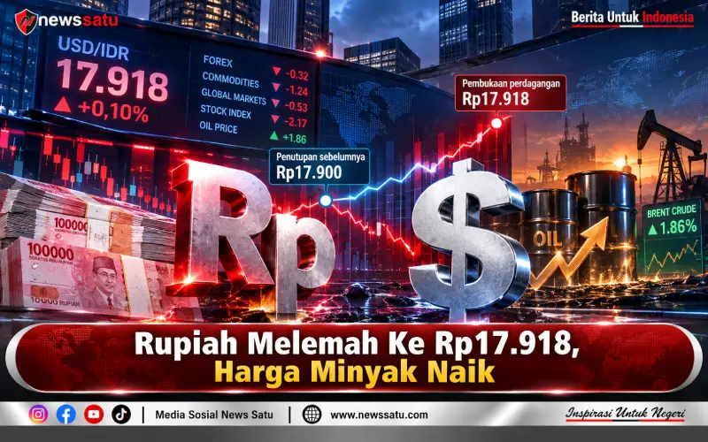 Rupiah Melemah Ke Rp17.918, Harga Minyak Naik