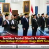 Sembilan Pejabat Dilantik Prabowo, Posisi Strategis Pertahanan Hingga BNPB Terisi